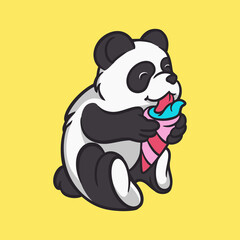 panda eat ice cream