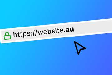 URL for a website with a .au extension (top level domain) in the navigation bar - obrazy, fototapety, plakaty