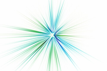 Abstract surface of blur radial zoom in green and blue  tones on white background. Abstract...