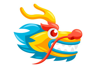 Illustration of Chinese dragon head.