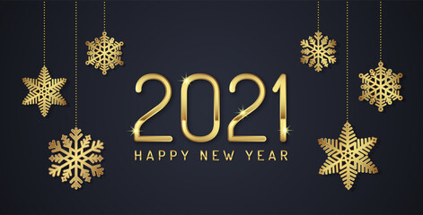 Merry christmas and happy new year 2021 banner