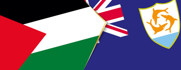 Palestine and Anguilla flags, two vector flags.