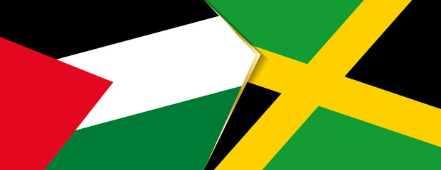 Palestine and Jamaica flags, two vector flags.