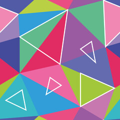 Vector abstract polygonal colorful pattern with triangles. Seamless pattern can be used for wallpaper, pattern fills, web page background, surface textures.