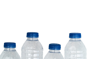 plastic bottle recyclable for drinking water isolated on white background.