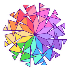 abstract geometric rainbow twelve sided polygon-12a1