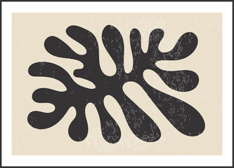 Matisse inspired contemporary collage wall art with abstract organic shapes