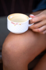 woman drinking coffee