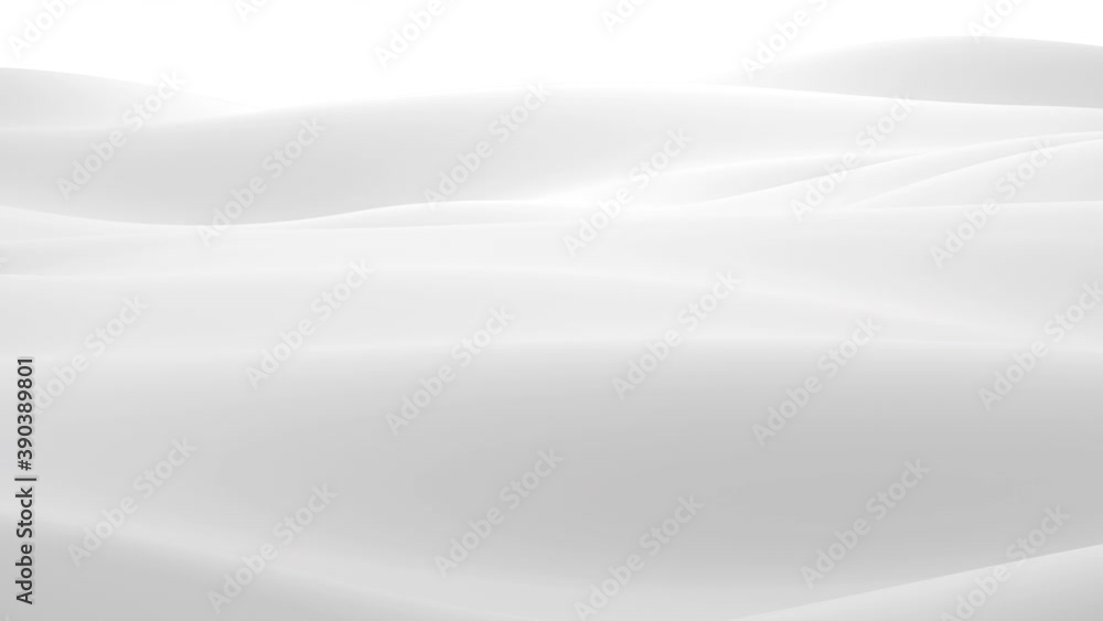 Poster white surface with reflections. smooth minimal light waves background. blurry silk waves animation l