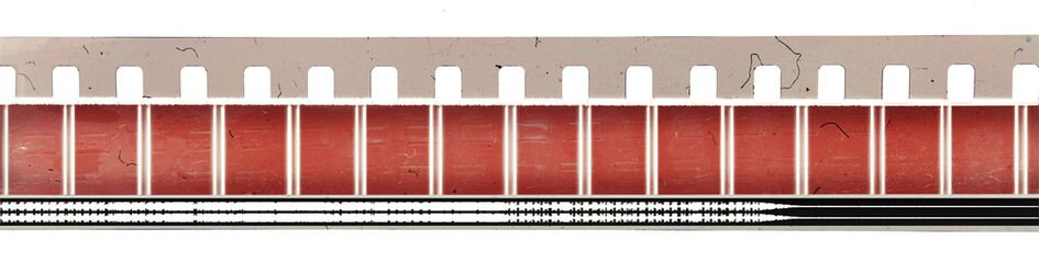 cool long concept filmstrip with empty or blank frames, cine film strip with empty frames isolated...