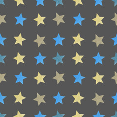 Watercolor seamless pattern with stars. Background for new year, merry christmas.