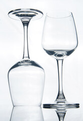 Two drinking glasses on a white background                               
