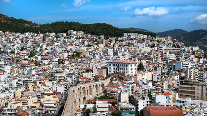 Fototapeta na wymiar Levels of multiple buildings in Kavala, Greece