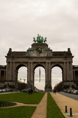 Triumphal arch in Park of the Fiftieth Anniversary in Brussels on January 3, 2019.