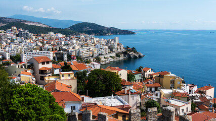 Obraz premium Aegean sea cost in Kavala, Greece
