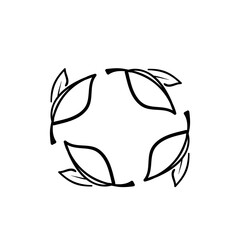 hand drawn doodle organic recycle icon illustration