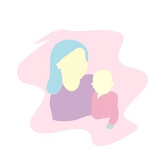 Illustration vector graphic of mother and child 1
