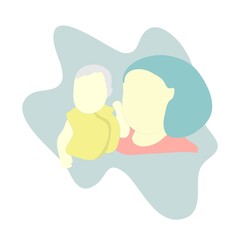Illustration vector graphic of mother and child 2