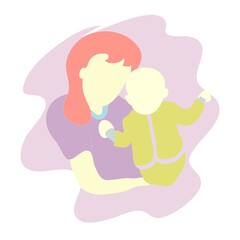 Illustration vector graphic of mother and child 3