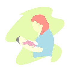 Illustration vector graphic of mother and child