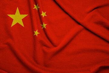 Beautiful republic of China flag , China is big country high economic growth and ancient culture.