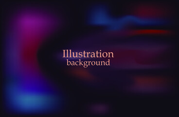 Red, purple fluid gradient on dark background. vector illustration