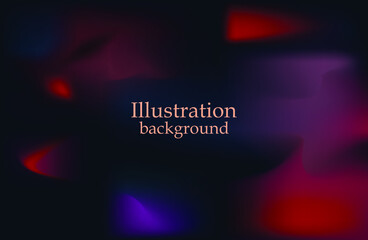 Red, purple fluid gradient on dark background. vector illustration