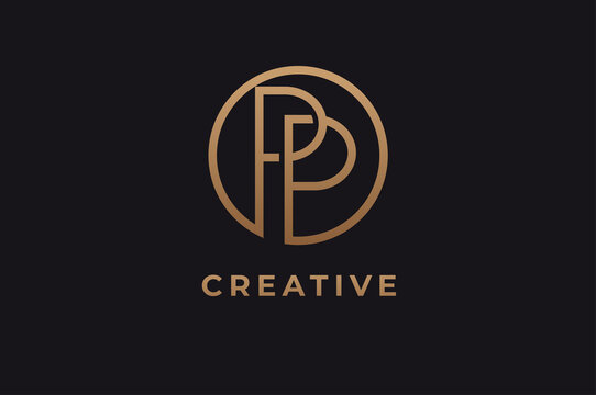 Abstract initial letter P and P logo,usable for branding and business logos, Flat Logo Design Template, vector illustration