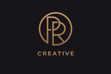 Abstract initial letter P and R logo,usable for branding and business logos, Flat Logo Design Template, vector illustration
