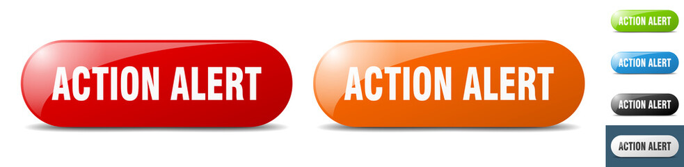 action alert button. key. sign. push button set