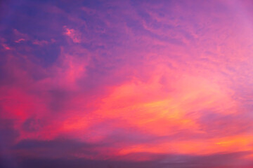 Colorful of twilight sky and cloud at sunset