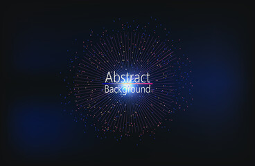 Abstract dark Geometrical Background Connection structure. Science background. onnecting dots and lines. Big data visualization and Business .Vector illustration