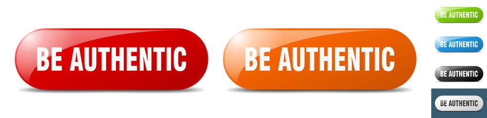 be authentic button. key. sign. push button set