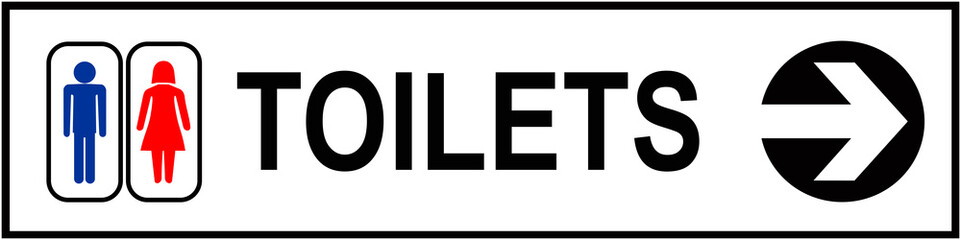 Obraz premium A sign that indicates the toilet to the right side