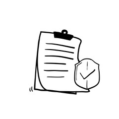 hand drawn doodle Insurance policy icon document symbol vector isolated