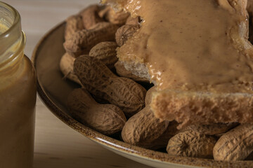 peanut and peanut butter in a table