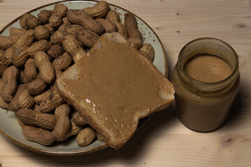 peanut and peanut butter in a table