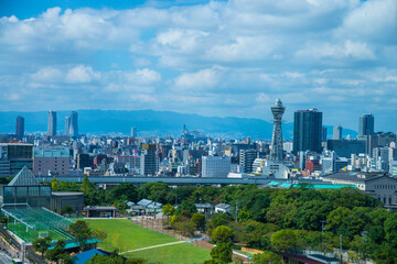 Fototapeta na wymiar 大阪天王寺界隈から弁天町の眺望