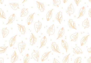 Simple autumn pattern in orange colors on white