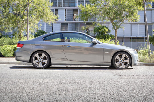 BARCELONA, SPAIN-AUGUST 30, 2020: 2006 BMW 3 Series Coupe (E92), side view