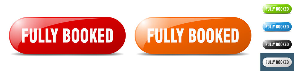 fully booked button. key. sign. push button set