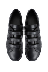 Black men's sport shoes. View from above