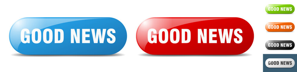 good news button. key. sign. push button set