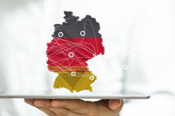 country germany map digital outline silhouette