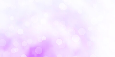 Light Purple vector background with bubbles.