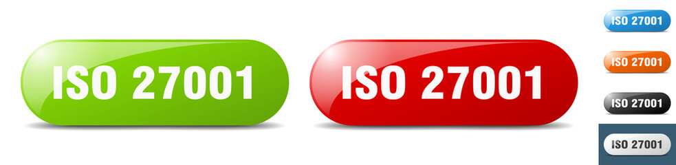 iso 27001 button. key. sign. push button set