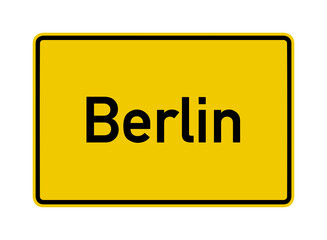 Berlin city limits road sign in Germany
