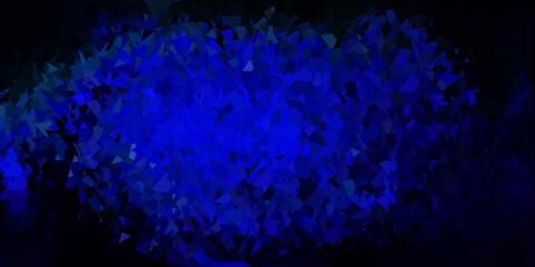 Fototapeta na wymiar Dark blue, green vector abstract triangle texture.