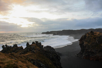 Schwarzer Strand Island - Black and White