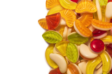 Assorted tasty gummy candies.